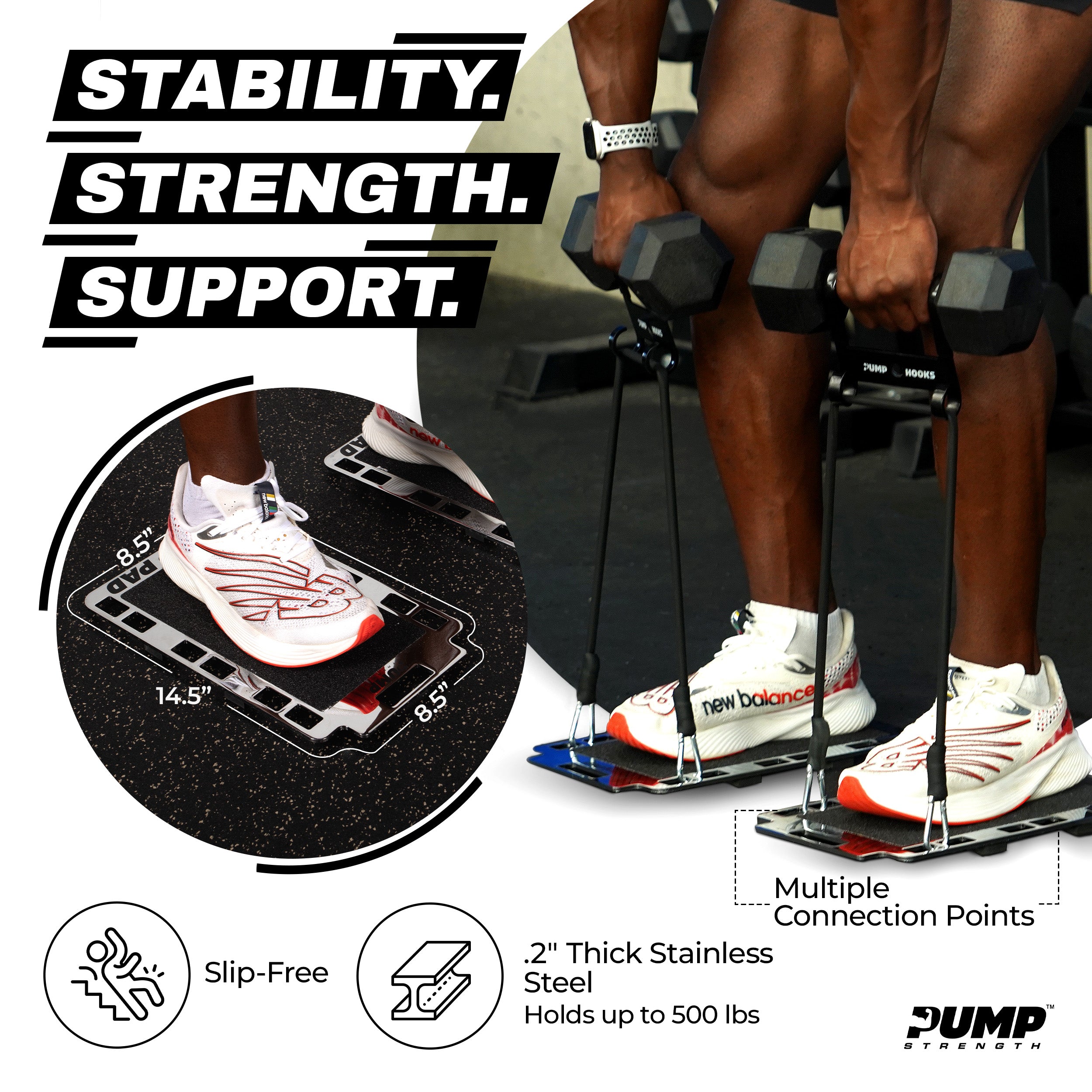 Pump Pad (Pair) - Stainless Steel